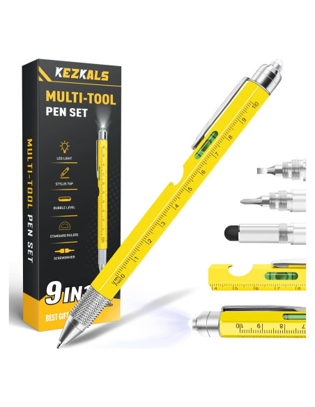 Bolígrafo Multiherramienta 9 en 1 KEZKALS Amarillo