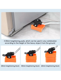 Juego de Movers de Muebles Kakalote con 4 Ruedas y Elevador 2