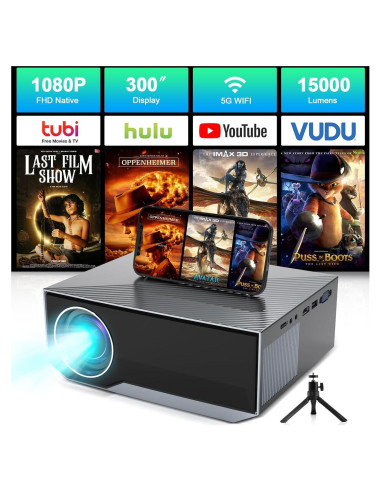 Proyector ZDK 1080P FHD Wifi Bluetooth Pantalla 300"