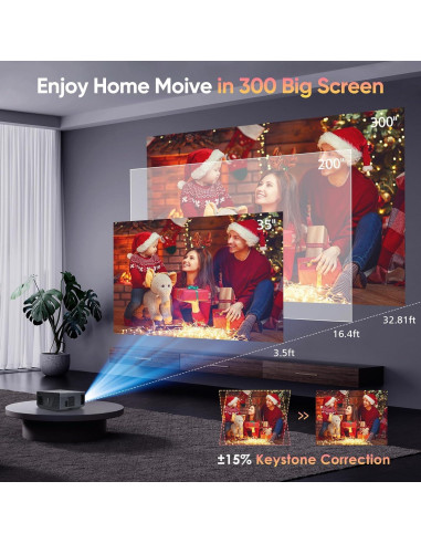 Proyector ZDK 1080P FHD Wifi Bluetooth Pantalla 300"