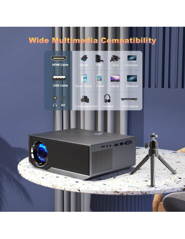 Proyector ZDK 1080P FHD Wifi Bluetooth Pantalla 300"