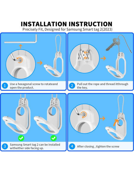 Funda Protectora TUDIOW para Samsung Galaxy SmartTag 2
