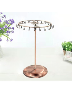 Soporte Giratorio de Joyería Qaeoity con 23 Ganchos Cobre 2