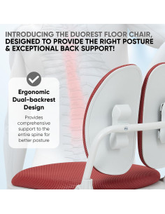 Silla de Suelo Ergonómica Duorest con Respaldo Doble Rojo 2