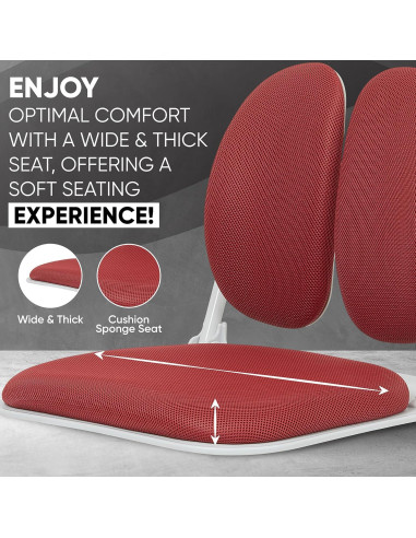 Silla de Suelo Ergonómica Duorest con Respaldo Doble Rojo