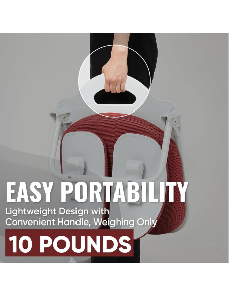 Silla de Suelo Ergonómica Duorest con Respaldo Doble Rojo