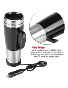 Taza Eléctrica Aramox 450ml para Auto 12V Acero Inoxidable 2