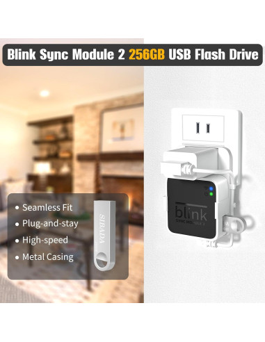 Unidad Flash USB 256GB SIBADA + Soporte Blink 2 Compacto