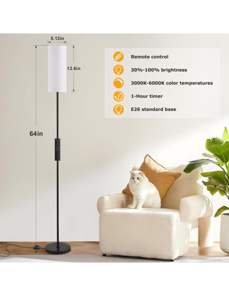Lámpara de Pie Ambimall 164 cm Regulable con Control Remoto