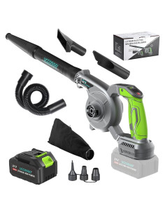 Soplador de Hojas UCCOSSO 21V 2-en-1 Inalámbrico 240 km/h