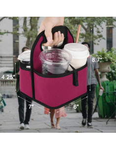 Portavasos Aislado Beautyflier Rojo para 4 Tazas 2