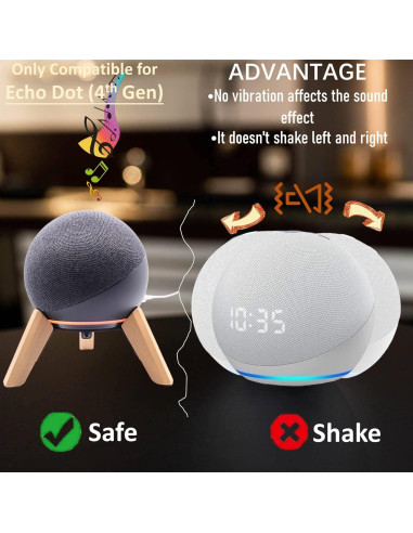 Soporte de Madera para Echo Dot 4ta y 5ta Gen - Roble Blanco