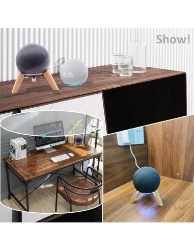 Soporte de Madera para Echo Dot 4ta y 5ta Gen - Roble Blanco