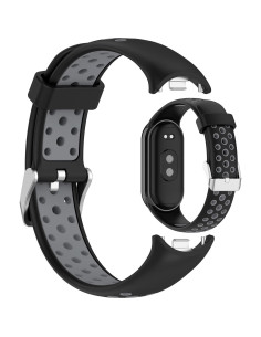 Correa de Silicona Disscool para Xiaomi Band 9/8 - Negro+Gris 2