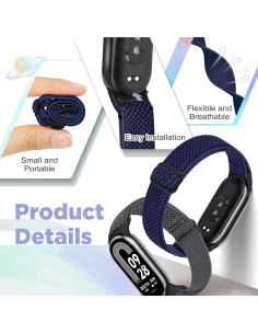 Correas de Nylon Elásticas para Xiaomi Smart Band 9/8 - 3 PCS 2