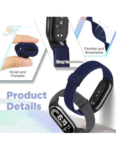 Correas de Nylon Elásticas para Xiaomi Smart Band 9/8 - 3 PCS