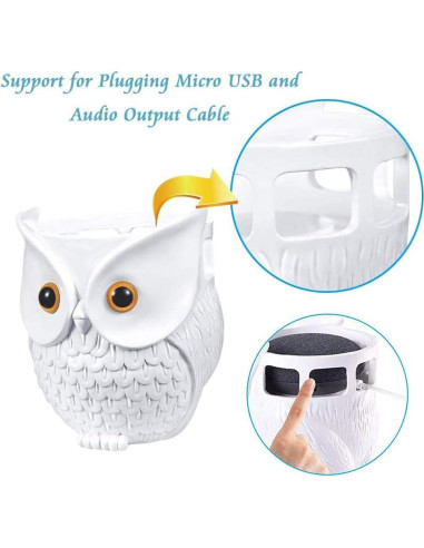 Soporte para Echo Dot LDYAN Búho Blanco Decorativo