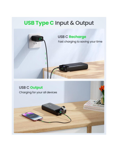 Power Bank 50000mAh - Cargador Portátil USB C Carga Rápida