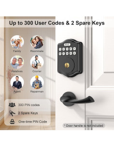 Cerradura Electrónica Sin Llave 52HZ G10 Negra con Código 2