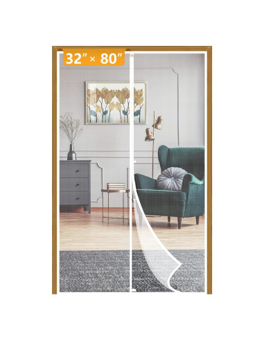 Yotache Puerta Magnética 32x80 cm, Malla Blanca Resistente