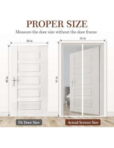 Yotache Puerta Magnética 32x80 cm, Malla Blanca Resistente