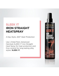 Spray L'Oréal Paris 232C Anti-frizz 170ml Estilo Liso 3 Días 2