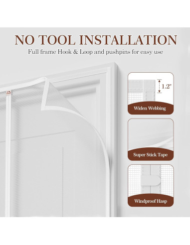 Yotache Puerta Magnética 32x80 cm, Malla Blanca Resistente