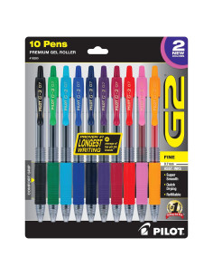 Bolígrafos de Gel Pilot G2 Edición Limitada 0.7mm Multicolor - Paquete de 10