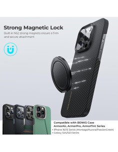 Soporte de Anillo Magnético BENKS para iPhone MagSafe Negro 2