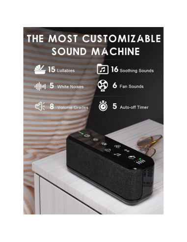 Máquina de Ruido Blanco Portátil OnLyee CR1016 42 Sonidos