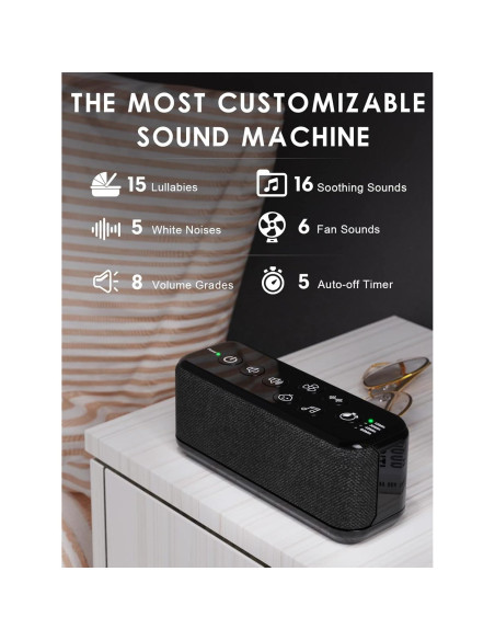 Máquina de Ruido Blanco Portátil OnLyee CR1016 42 Sonidos