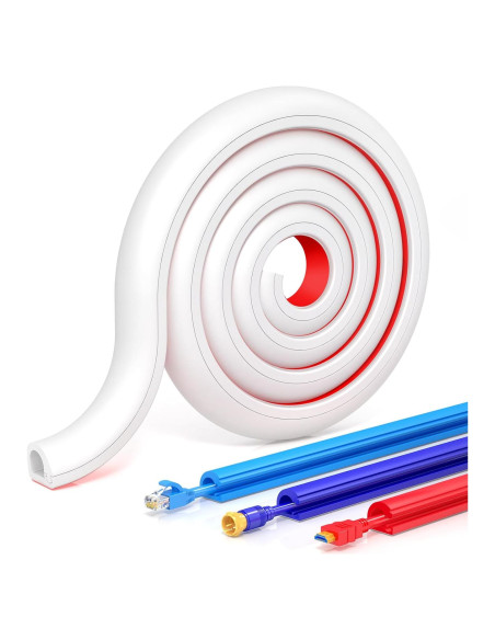 Canaleta Oculta Autoadhesiva 2m para TV y Audio - Blanco