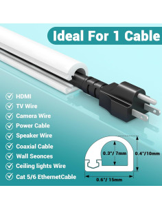 Canaleta Oculta Autoadhesiva 2m para TV y Audio - Blanco 2