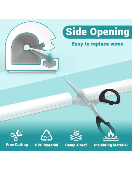 Canaleta Oculta Autoadhesiva 2m para TV y Audio - Blanco