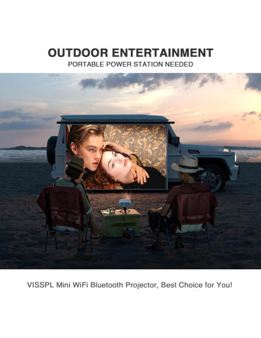 Mini Proyector VISSPL Full HD 1080P WiFi Bluetooth Portátil