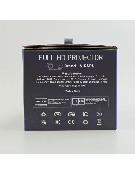 Mini Proyector VISSPL Full HD 1080P WiFi Bluetooth Portátil