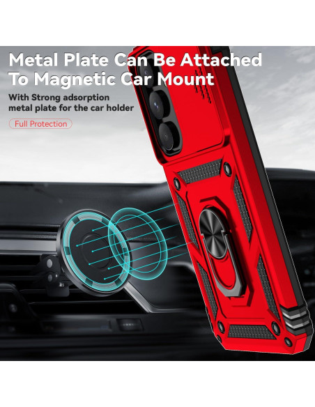 Funda Samsung Galaxy A55 5G PUSHIMEI Rojo Grado Militar