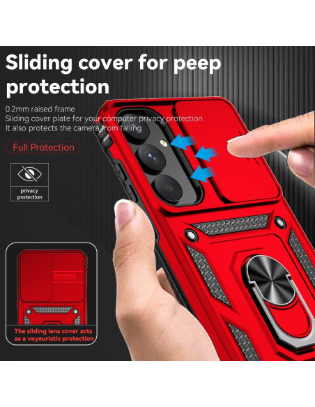 Funda Samsung Galaxy A55 5G PUSHIMEI Rojo Grado Militar
