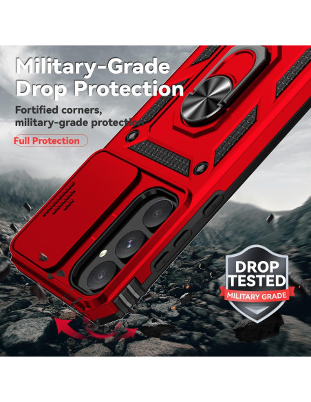 Funda Samsung Galaxy A55 5G PUSHIMEI Rojo Grado Militar