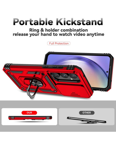 Funda Samsung Galaxy A55 5G PUSHIMEI Rojo Grado Militar