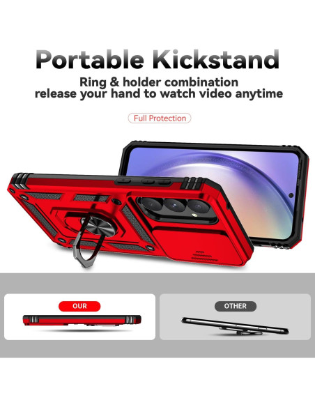 Funda Samsung Galaxy A55 5G PUSHIMEI Rojo Grado Militar