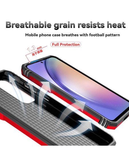 Funda Samsung Galaxy A55 5G PUSHIMEI Rojo Grado Militar