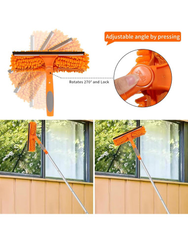 Kit de limpieza de ventanas TIMIVO 182 cm 2 en 1 con estropajos