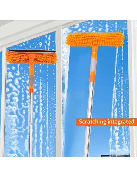 Kit de limpieza de ventanas TIMIVO 182 cm 2 en 1 con estropajos Kit de limpieza de ventanas TIMIVO 182 cm 2 en 1 con estropajos