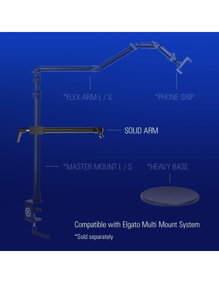 Brazo de Sostenimiento Elgato Solid Arm para Streaming