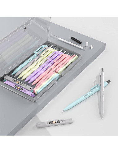 Set de 10 Lápices Mecánicos Nicpro 0.5mm con Recargas HB