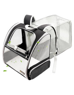 Mochila Expandible para Gatos Texsens - Negro - 2 Gatos