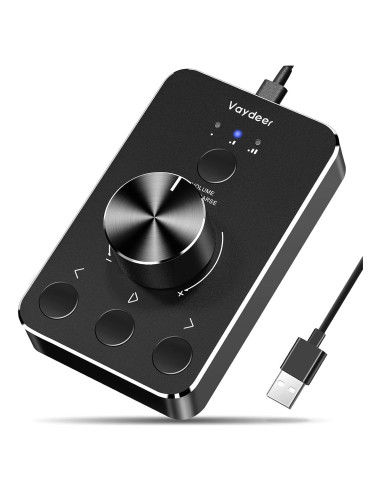 Perilla de Control de Volumen Vaydeer USB con Silencio y 3 Modos