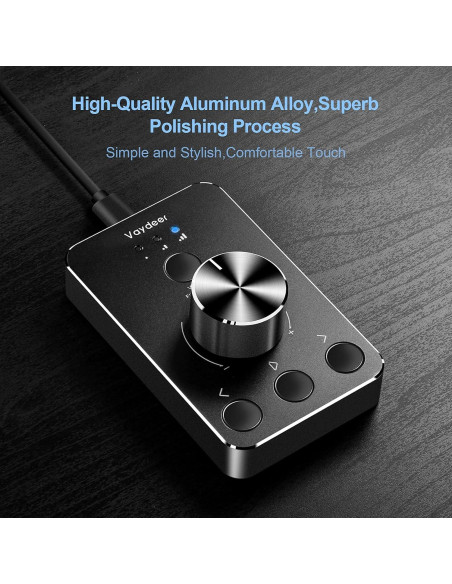 Perilla de Control de Volumen Vaydeer USB con Silencio y 3 Modos