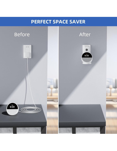 Soporte de Pared AFGHOA para Echo Spot 2024 Blanco